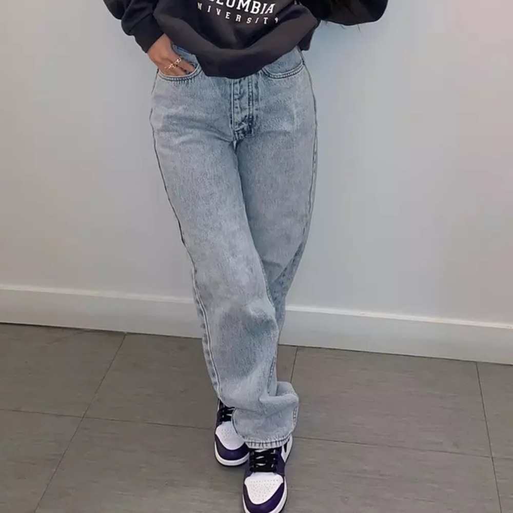 Blue Vintage Baggy Jeans Women Fashion